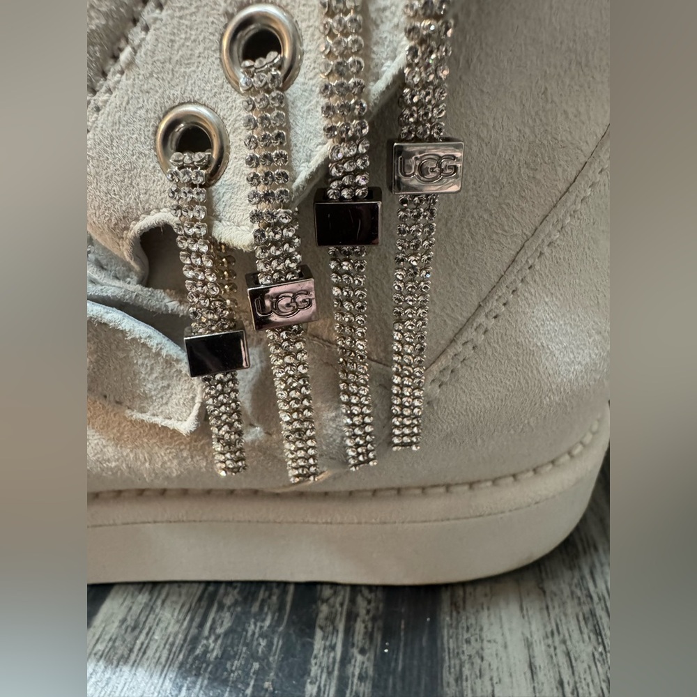 UGG Women's Karisa Everlasting Swarovski Glitter Charm Boots In White Size 10 - Picture 6 of 16